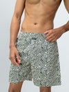Men's 100% Cotton Printed Long Boxer Shorts Green