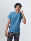 Men's 100% Cotton Crew Neck Petrol Blue