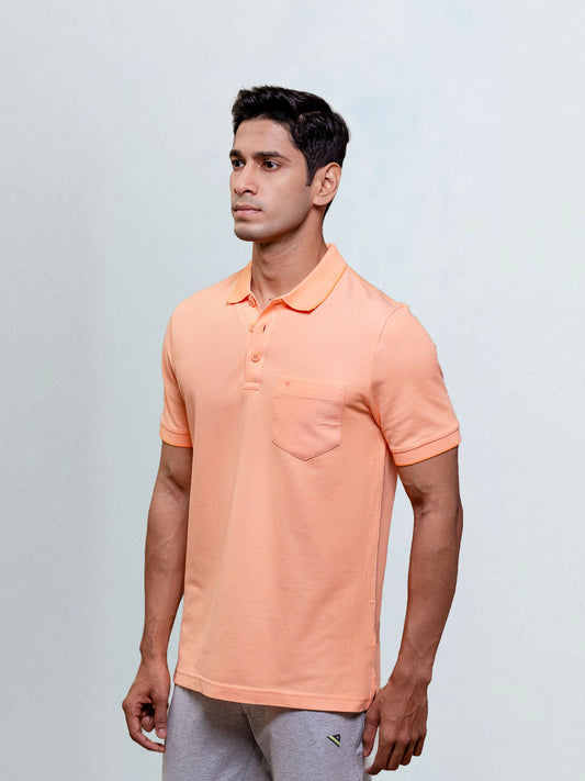 Men's Cotton Rich Pique Polo Orange