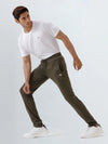 Men's Cotton Rich Slim Fit Track Olive Green