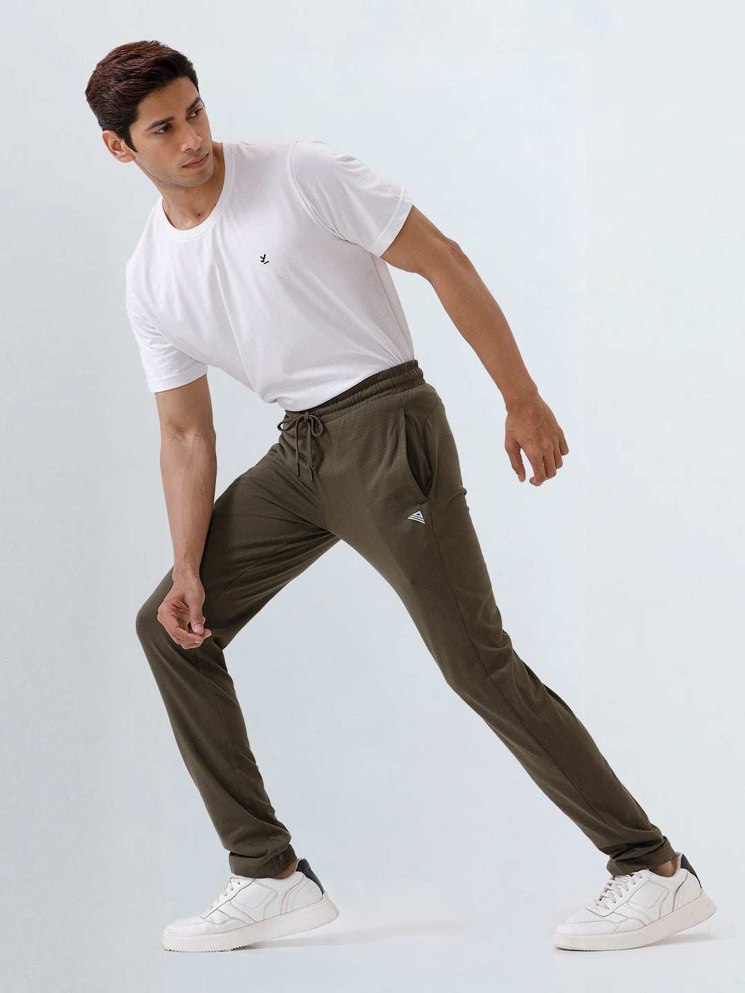 Men's Cotton Rich Slim Fit Track Olive Green