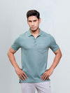 Men's Cotton Rich Pique Polo Turq Blue