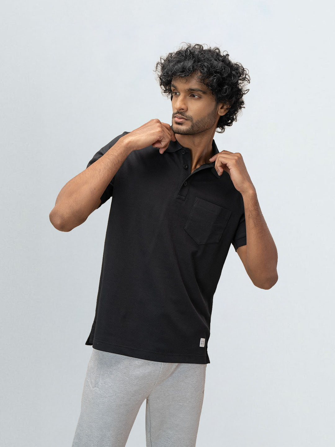 Men's Cotton Rich Pique Polo Black
