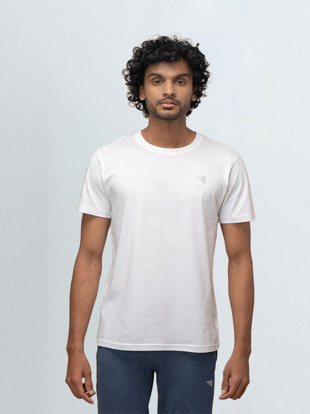 Men's 100% Cotton Crew Neck Mist White