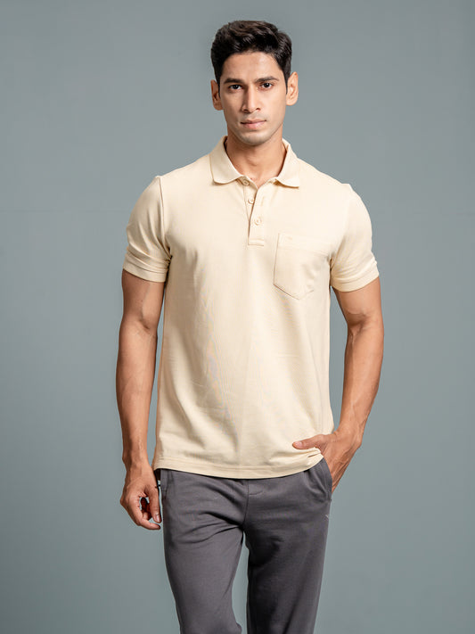 Men Expert Polo Tshirt with Pocket Light Beige EP19