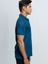 Men's Cotton Rich Pique Polo Petrol Blue
