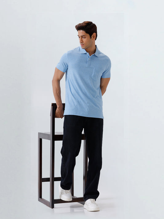 Men's Tencel Modal Fibers with Micro technology Polo Sky Heather