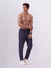 Cotton Rich Regular Fit Navy Popcorn Track Pant