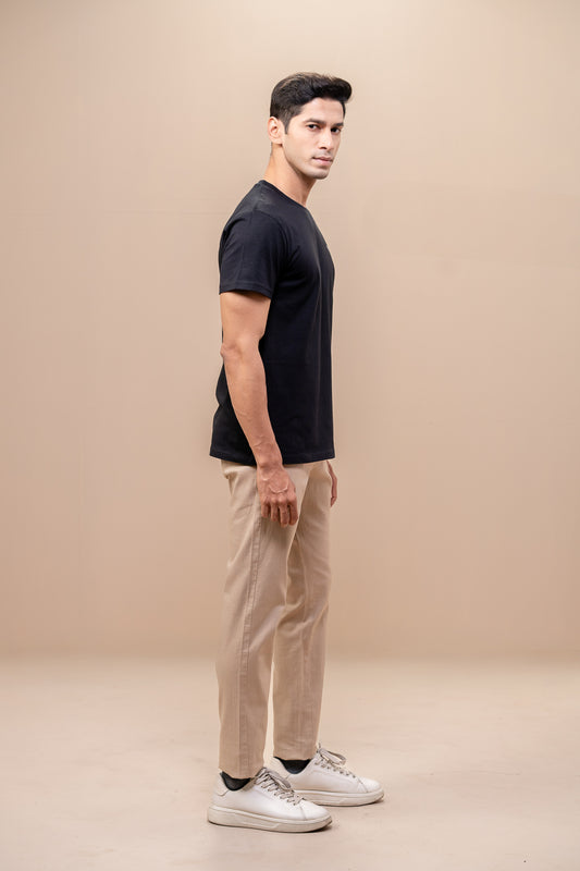 Men 100% Cotton Smart Fit Expert Tee Black ET14