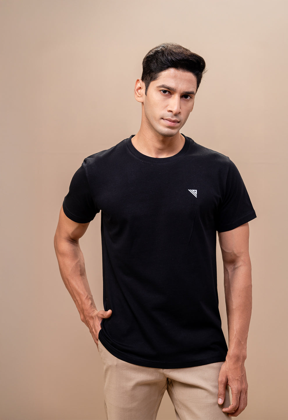 Men 100% Cotton Smart Fit Expert Tee Black ET14