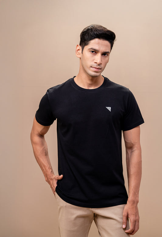 Men 100% Cotton Smart Fit Expert Tee Black ET14