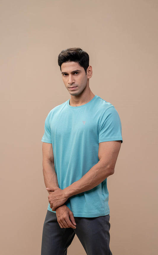 Men 100% Cotton Smart Fit Expert Tee Auqa ET26