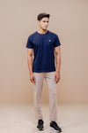 Men 100% Cotton Smart Fit Expert Tee Navy ET7