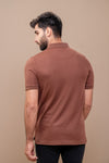 Men Extra Long Staple Cotton Smart Fit Apex Polo T-Shirt Rust Brown AX12