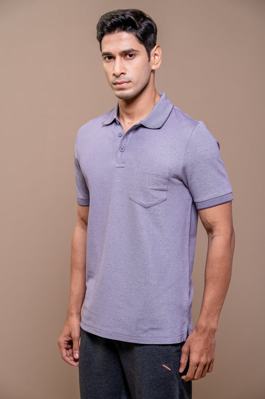 Men Expert Polo Tshirt with Pocket Violet EP42