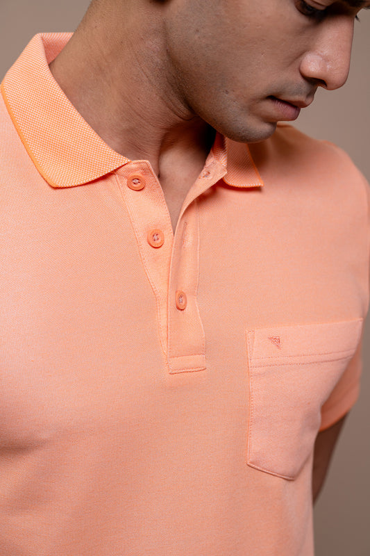 Men Expert Polo Tshirt with Pocket Orange EP35