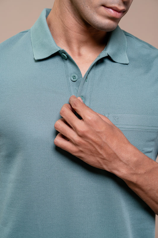 Men Expert Polo Tshirt with Pocket Turq Blue EP25