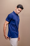 Men Extra Long Staple Cotton Smart Fit Apex Polo T-Shirt Marine Royal AX17