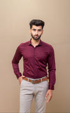 Men Stretch Cotton Slim Fit Fluid Shirts Maroon FS4