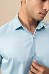 Men Stretch Cotton Slim Fit Fluid Shirts Sky Blue FS23