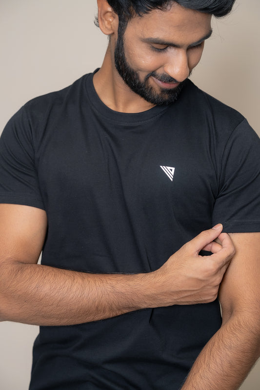 Men 100% Cotton Smart Fit Expert Tee Black ET14