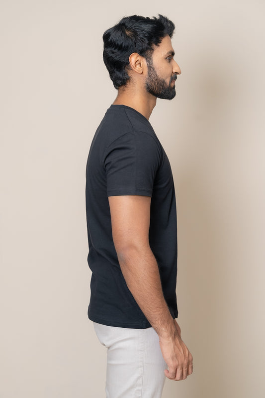 Men 100% Cotton Smart Fit Expert Tee Black ET14