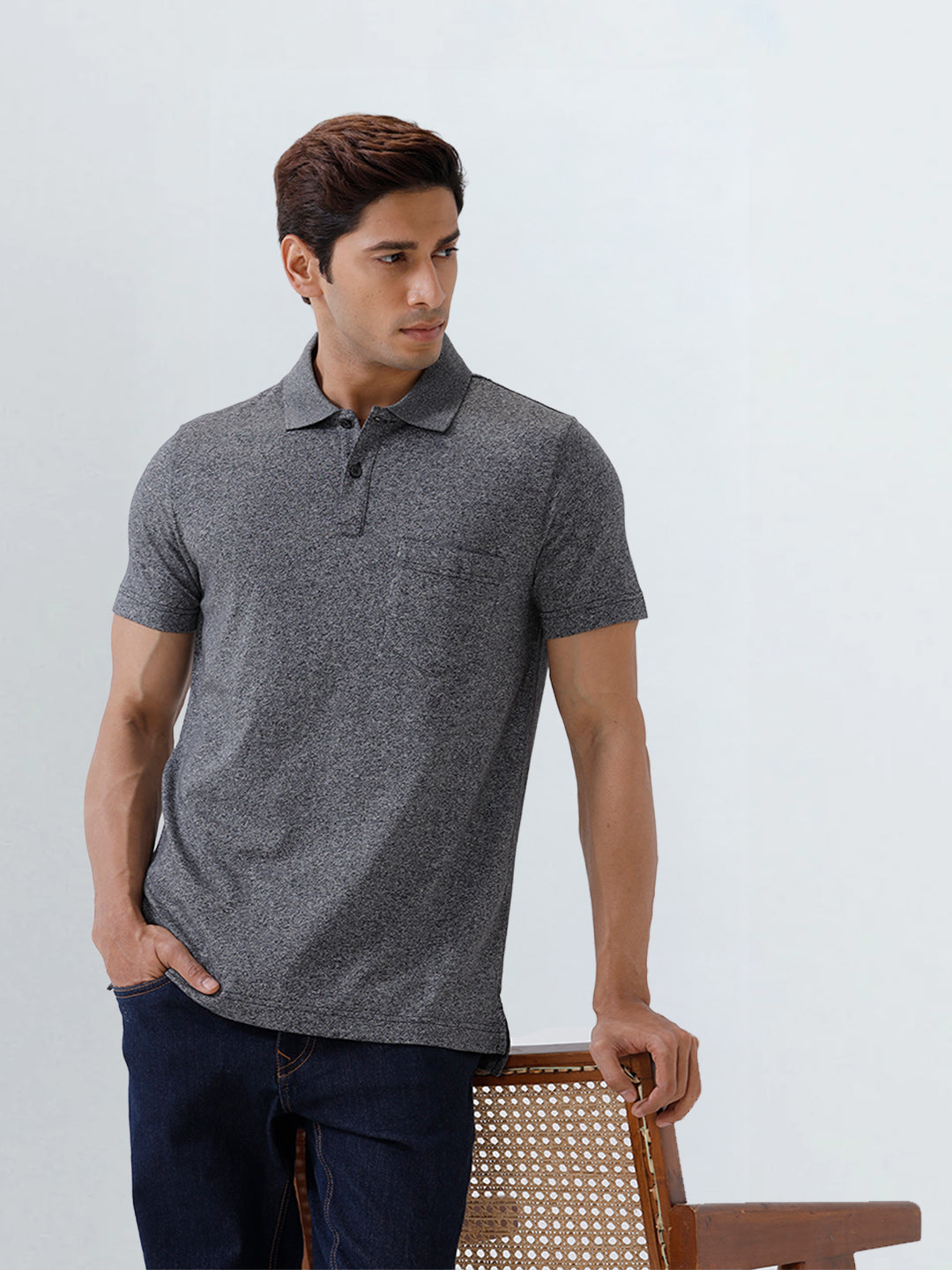 Men's Tencel Modal Fibers with Micro technology Polo Black Grindle