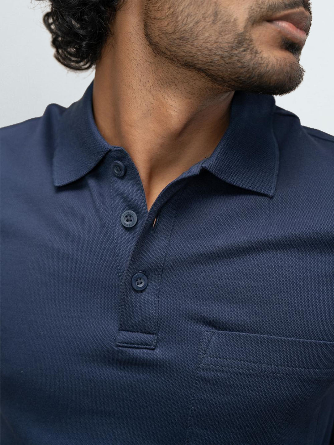 Men's Cotton Rich Pique Polo Navy