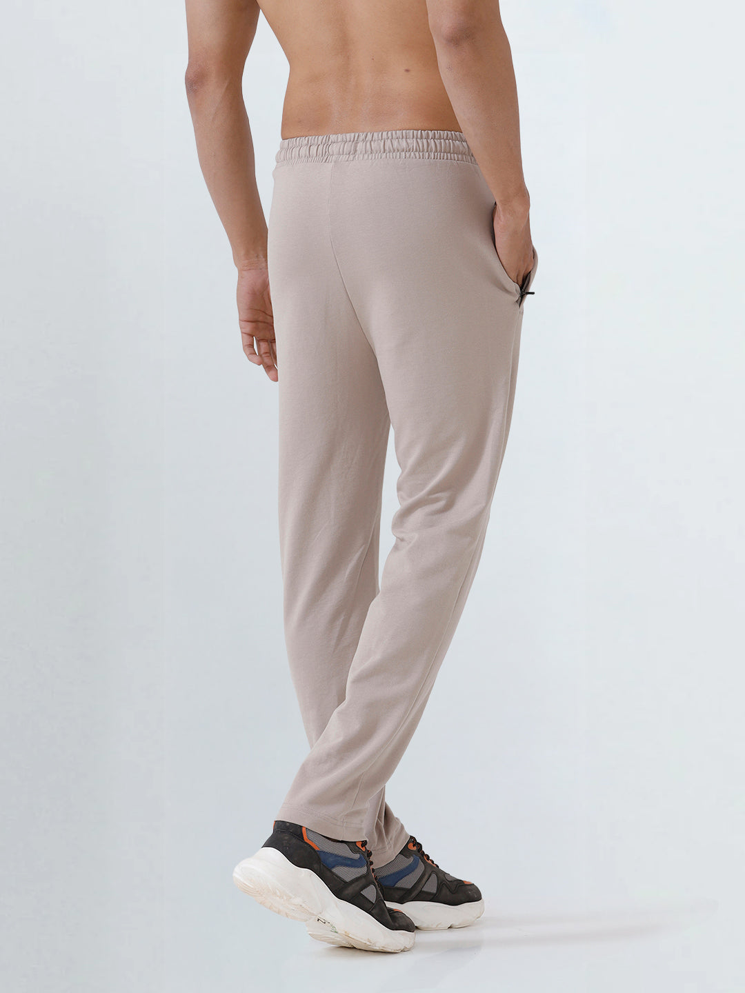 Men's Cotton Rich Regular Fit Track Beige