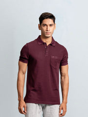 Men's Cotton Rich Pique Polo Grape