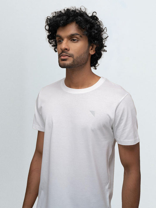 Men's 100% Cotton Crew Neck Mist White