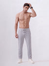 Cotton Rich Regular Fit Grey Melange Popcorn Track Pant