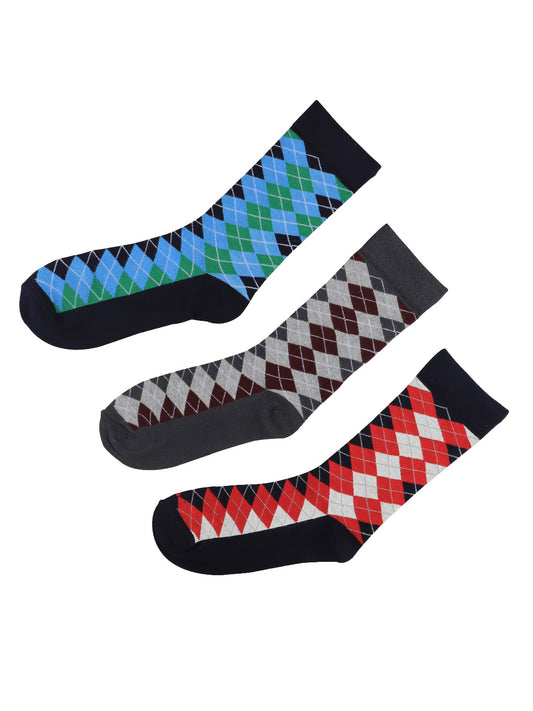 Bamboo Assorted Formal Full Length Checks Designed Socks FFD3
