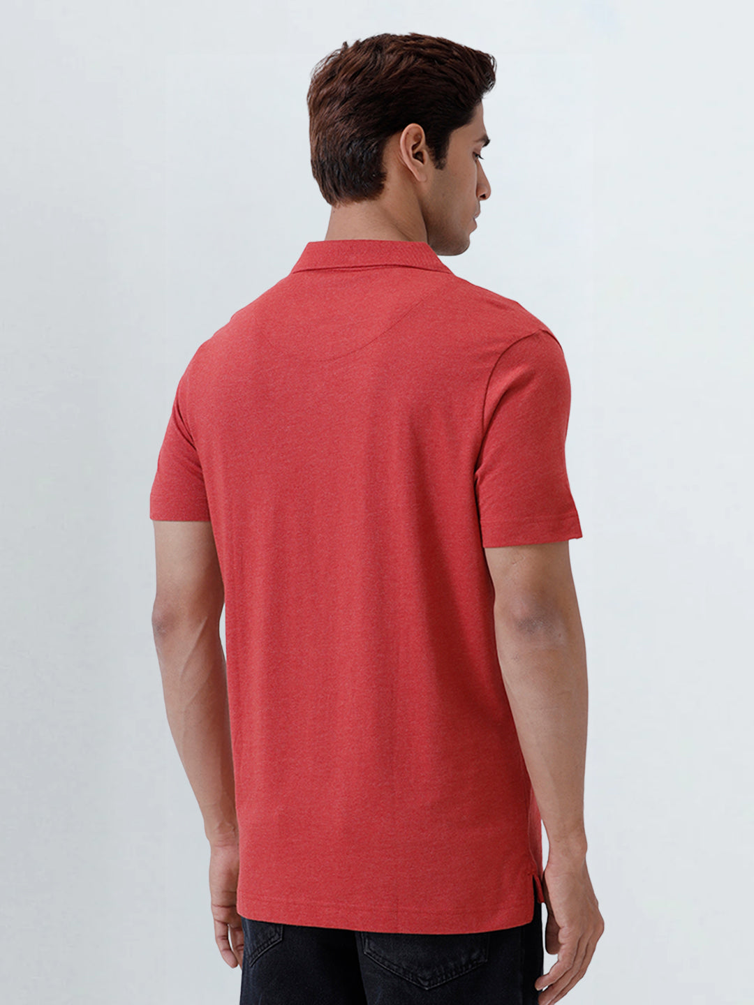 Men's Tencel Modal Fibers with Micro technology Polo Heather Red