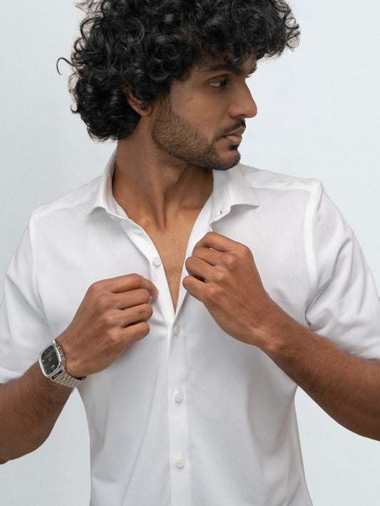 Men's Cotton Rich Knit Shirt White