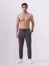 Cotton Rich Regular Fit Charcoal Melange Popcorn Track Pant