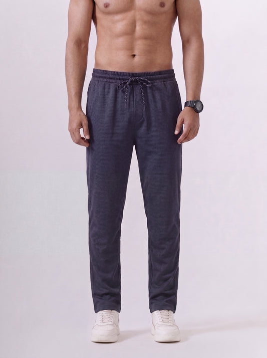 Cotton Rich Regular Fit Navy Popcorn Track Pant