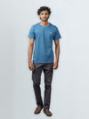 Men's 100% Cotton Crew Neck Petrol Blue