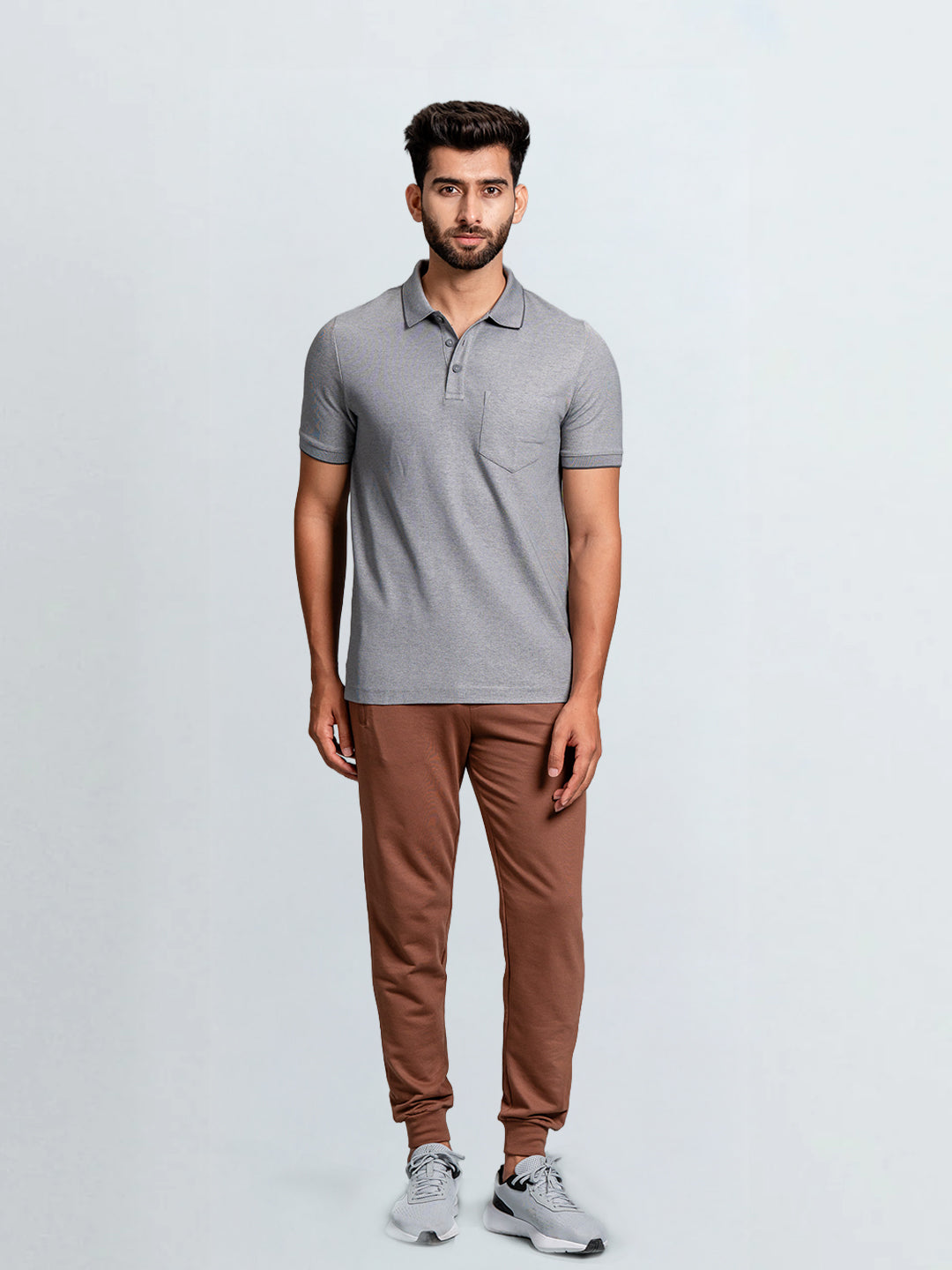 Men Combed Cotton Regular fit Jogger Camel