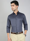 Satin Stretch Cotton Shirt Greyish Blue