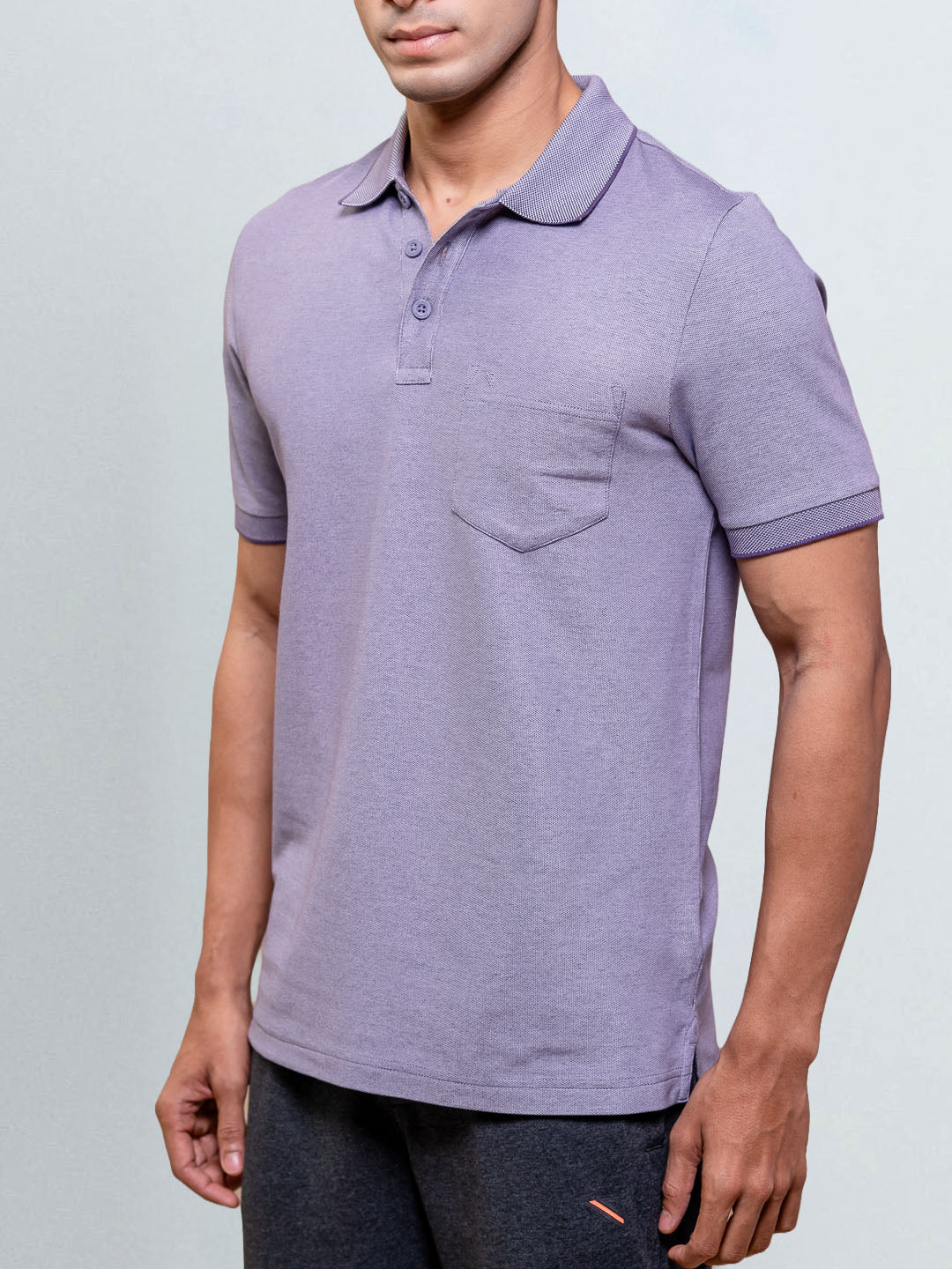 Men's Cotton Rich Pique Polo Violet
