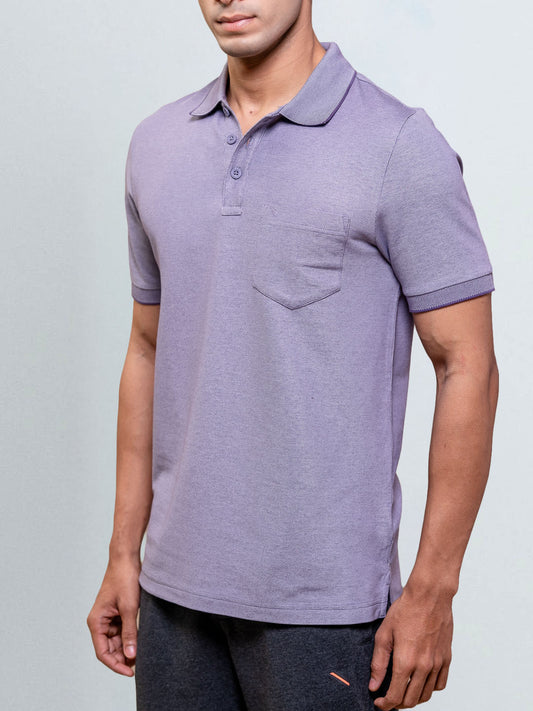 Men's Cotton Rich Pique Polo Violet