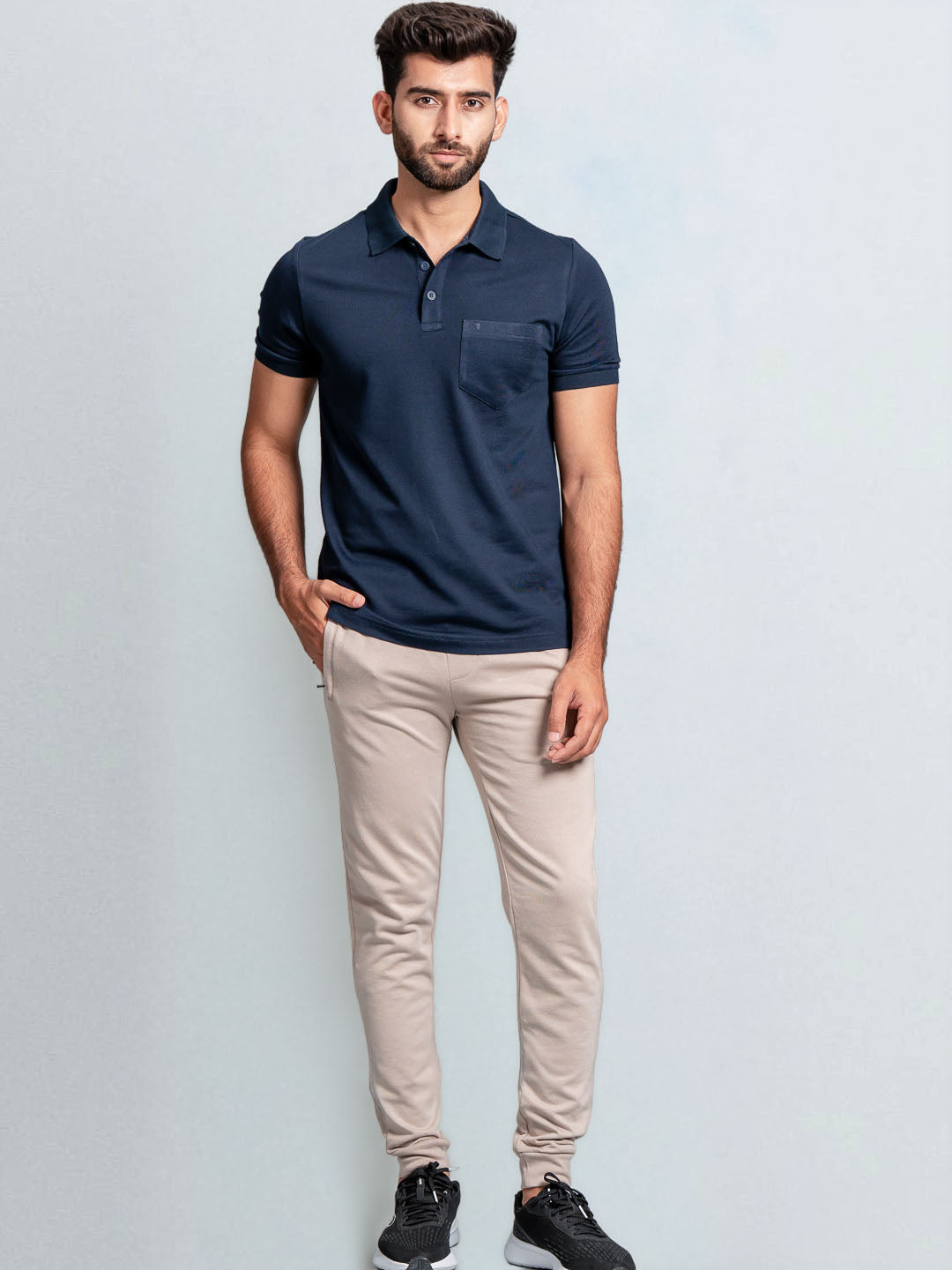 Men's Cotton Rich Pique Polo Navy