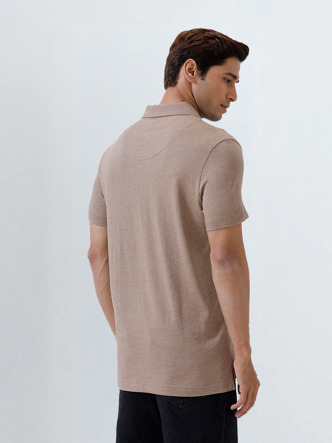 Men's Tencel Modal Fibers with Micro technology Polo Brown Heather