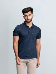 Men's Cotton Rich Pique Polo Navy