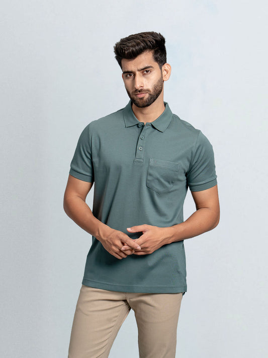 Men's Extra Long Staple Cotton Polo Giola Green