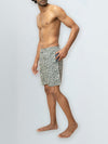 Men's 100% Cotton Printed Long Boxer Shorts Green