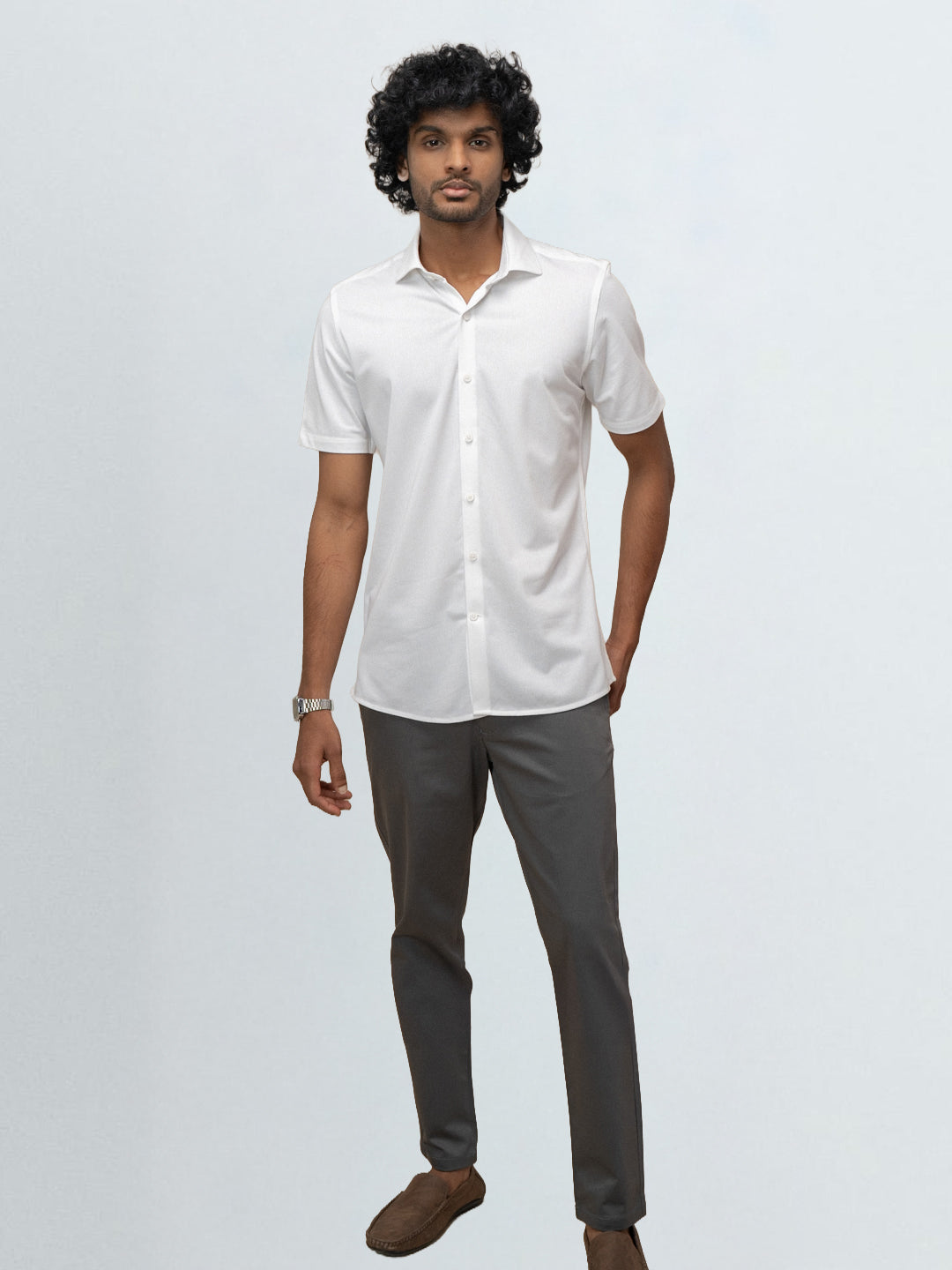 Men's Cotton Rich Knit Shirt White