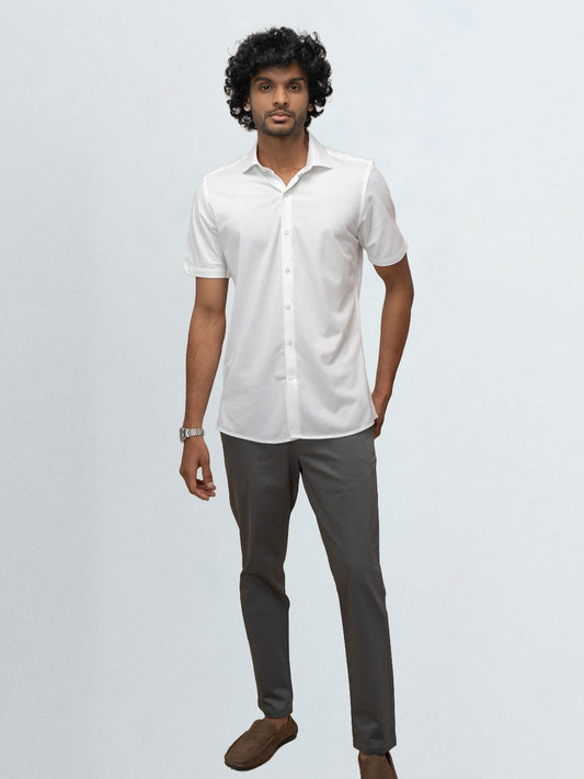 Men's Cotton Rich Knit Shirt White