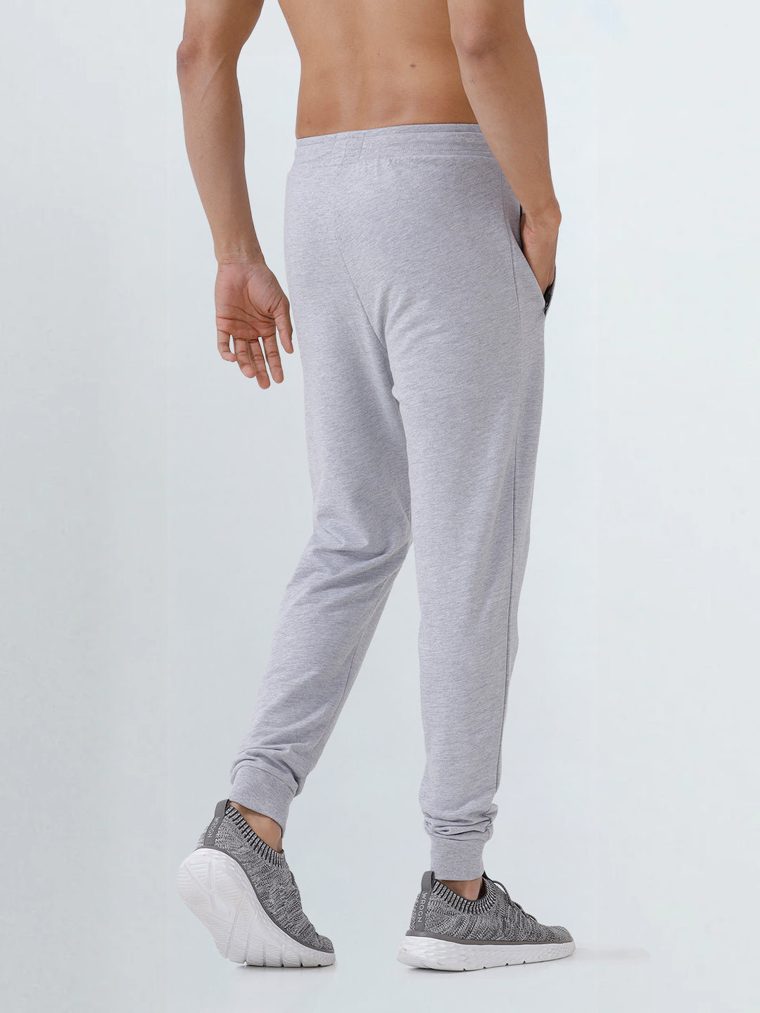 Men Combed Cotton Regular fit Jogger Grey Melange